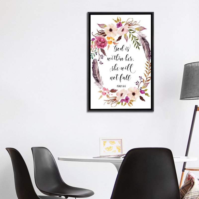 Impression d’art textuel, "God is within her it not Fall, Psaume 46:5" par Eden Printables-impression d’art textuel
