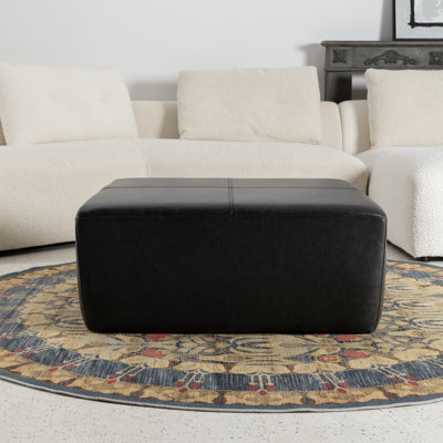 Square Genuine Leather Ottoman