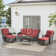 Carolina 5-Person Square Outdoor Conversation Set With 3-Seat Sofa And Coffee Table