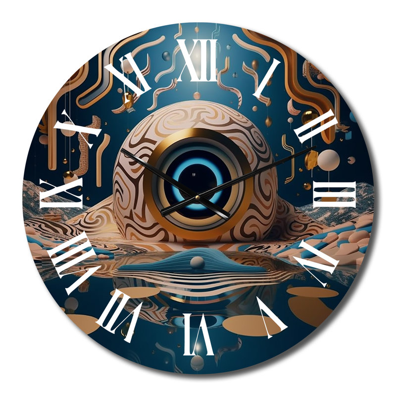Oeil du temps, horloge murale rétro, Médium
