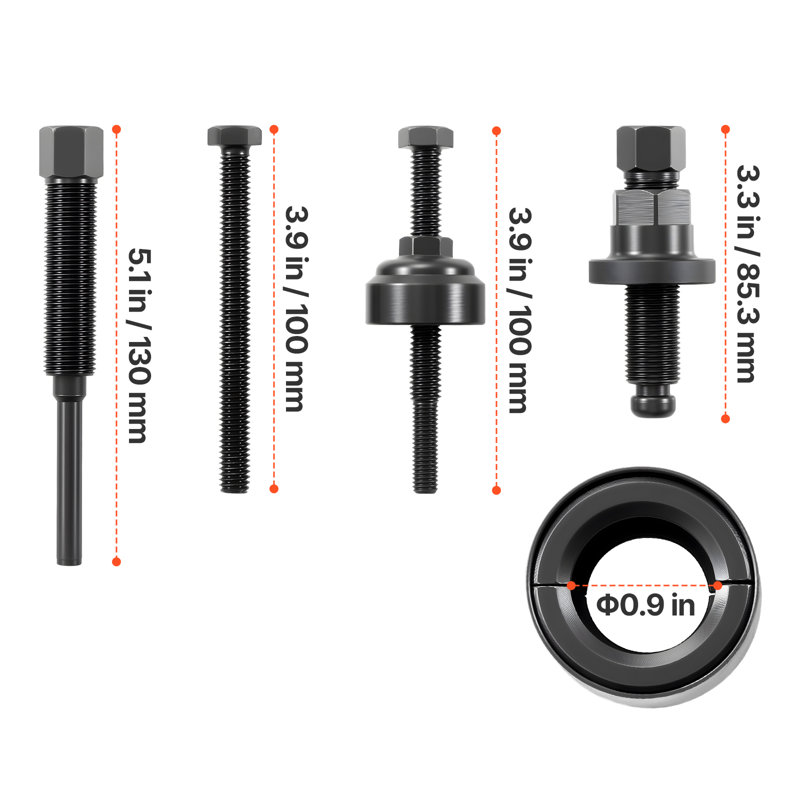 Power Steering Pump Pulley Puller/Installer Tool Set, Compatible with Ford, GM V6, and VW Vehicles, Pump Pulley Remover Installer Tools, for Removing and Installing Power Steering Pump Pulleys