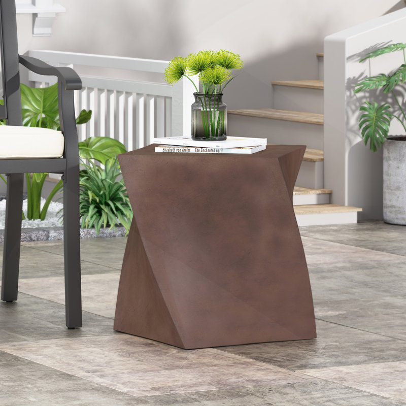 Outdoor square shape Concrete Side Table