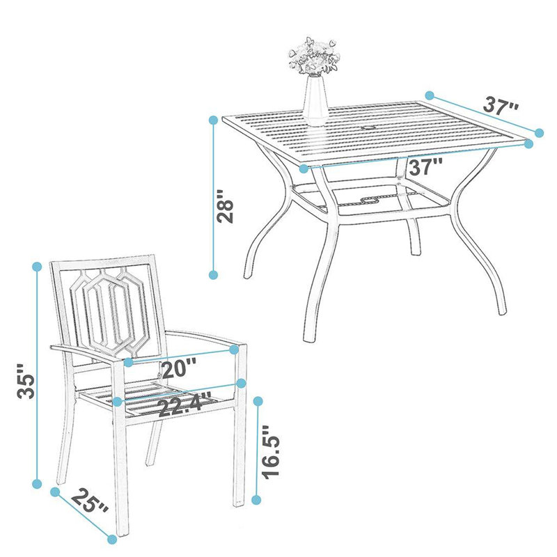 4 - Person Patio Dining Set with