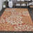 Zinnia Modern Floral Textured Weave Orange/Cream Indoor/Outdoor Rug-617832166