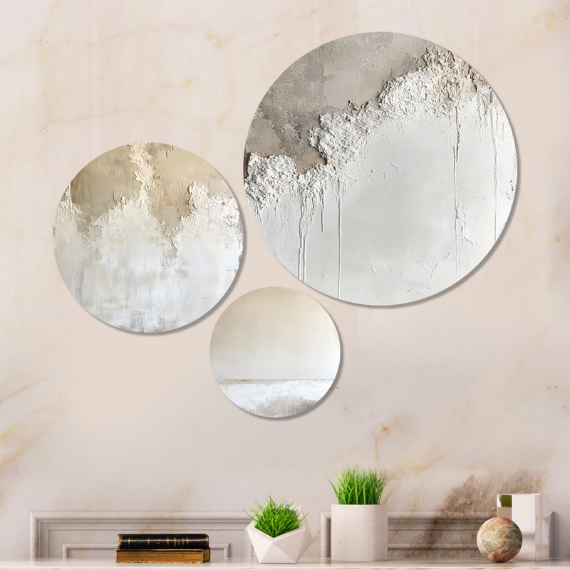«Soft Plaster Layers II - Sand», ensemble d'art mural en métal minimaliste