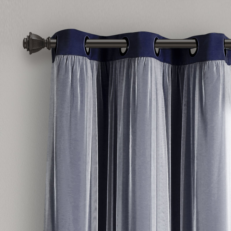 Blackout Curtain Pair, 38"W x 84"L, Navy