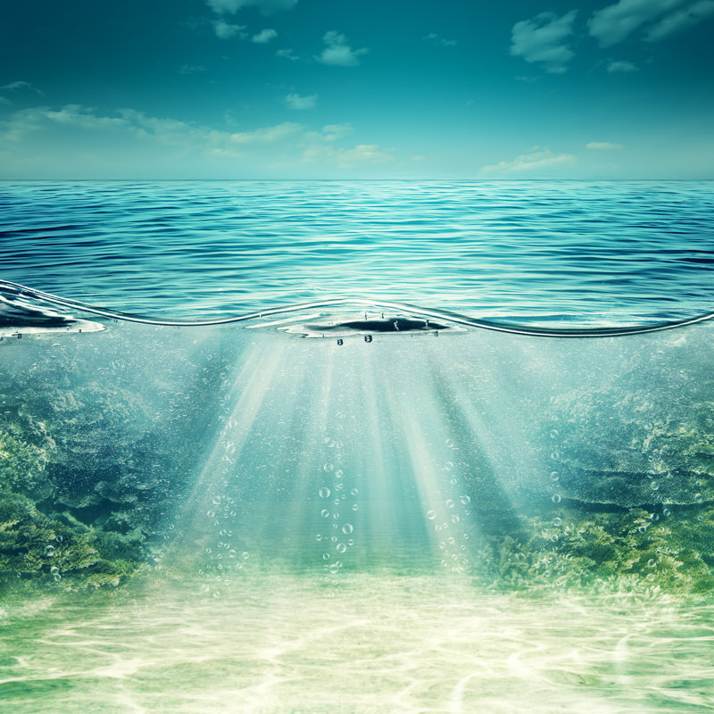 Deep Blue Ocean - Wrapped Canvas Print, 30cm H x 30cm W x 3.8cm D
