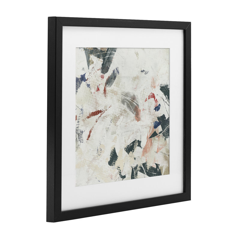 Subtil Washi, impression sous verre encadrée, design par June Erica Vess, H 13 po x l 13 po, Cadre noir minuit