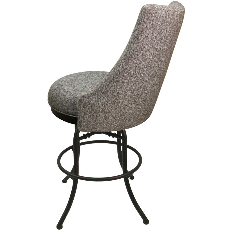 Tabouret de bar et de comptoir pivotant Rabindra, Tabouret de comptoir (siège d'une hauteur de 26 p, Gris Mojave, gris