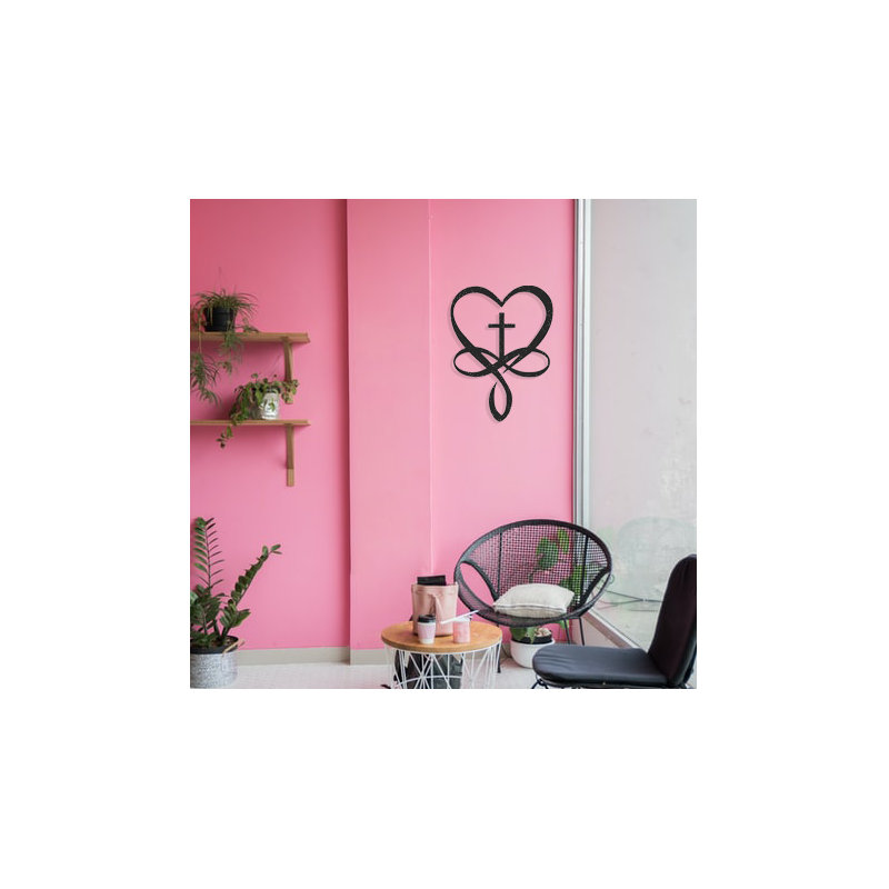 Heart Cross Wall Décor, 12" H x 9" W x 0.06" D