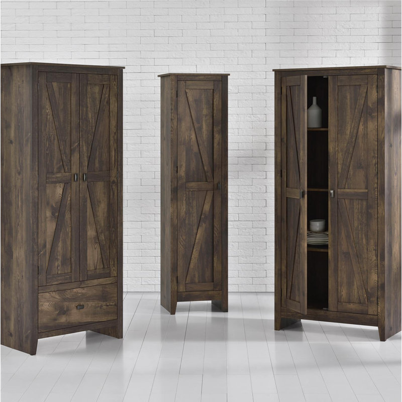 Quast 31.5'' Wide 4 - Shelf Storage Cabinet, Rustic Brown