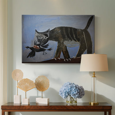Pablo Picasso "Chat dévorant un oiseau" - Art mural de qualité musée sur toile tendue