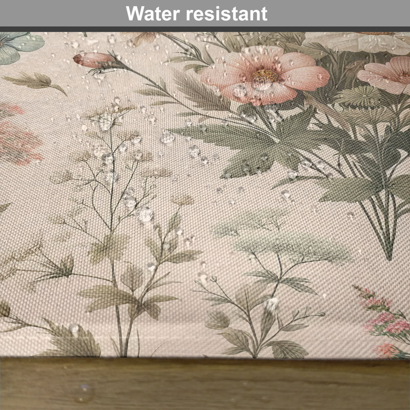 Rose Olive Green Floral Polyester Rectangle Placemats Set of 4