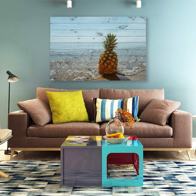 «Coastal Beach» IDÉE4WALL, art mural sur toile, scène romantique de la mer, reproduction d'art encadrée, H 32 po x l 48 po