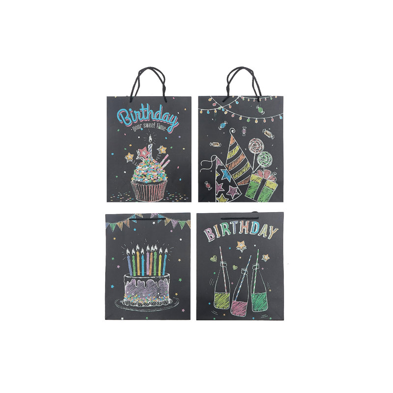 Ensemble de 12 sacs-cadeaux Glitter Happy Birthday