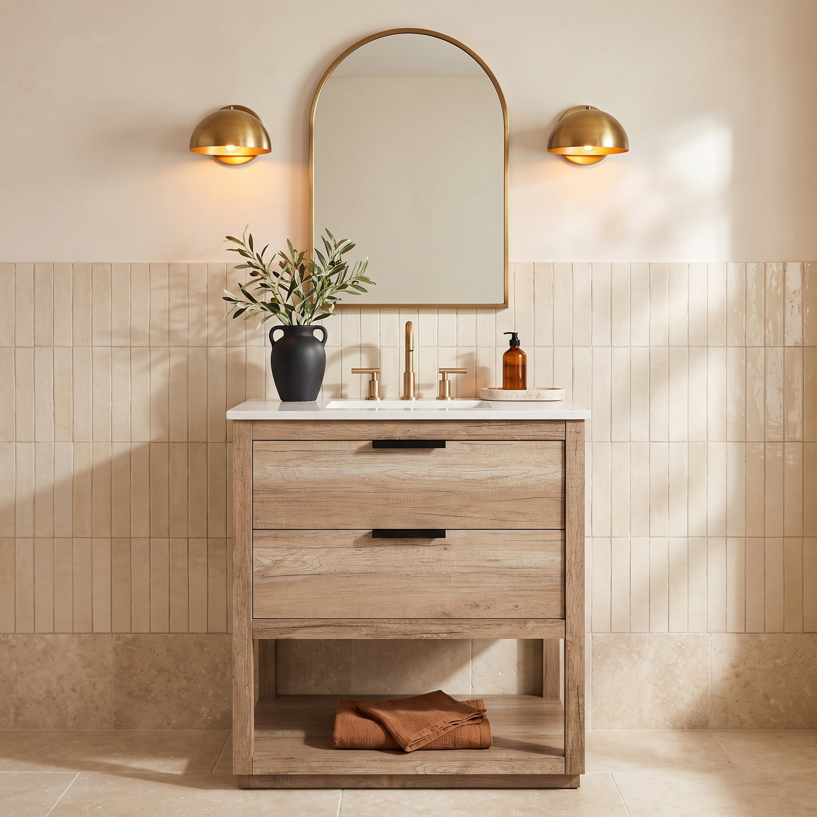 Felicity 24'' Single Bathroom Vanity, Natural Oak