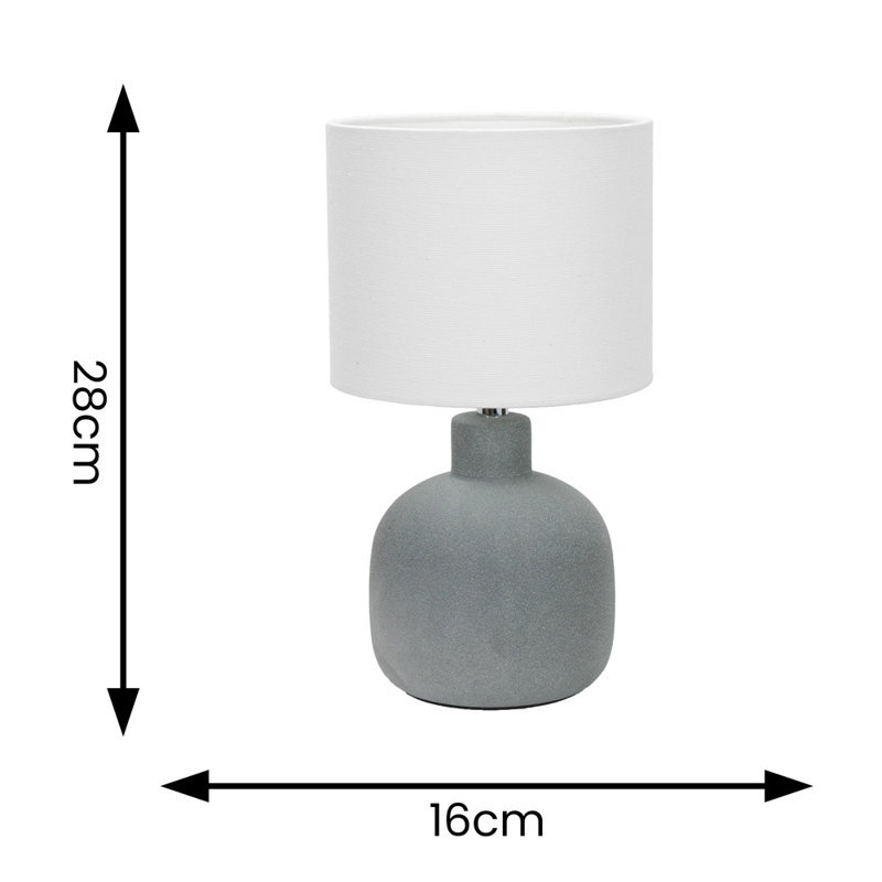 Chelsea Ceramic Table Lamp, Grey, Yes
