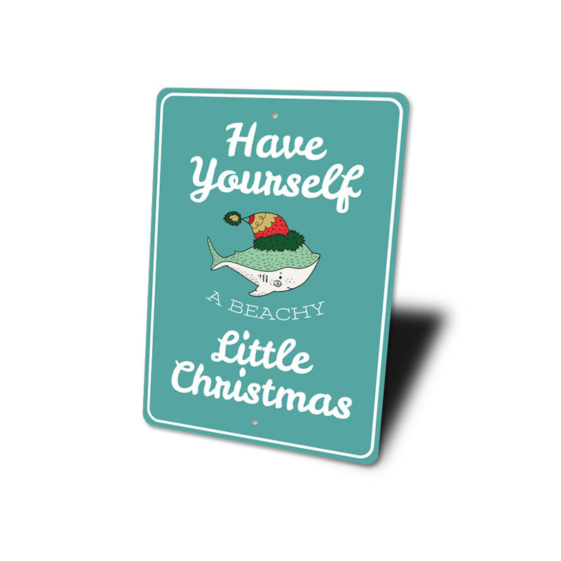 Plaque en aluminium Beachy Little Christmas, H 14 po x l 10 po x P 0,04 po