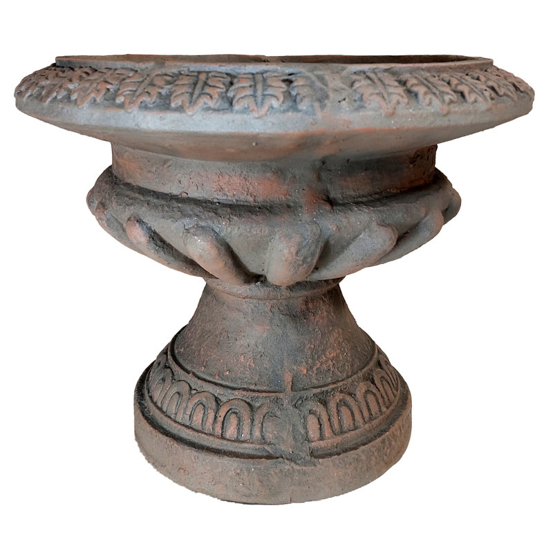 Humphreys FLUTED URN Low 28cm Verdigris Effect, Brown