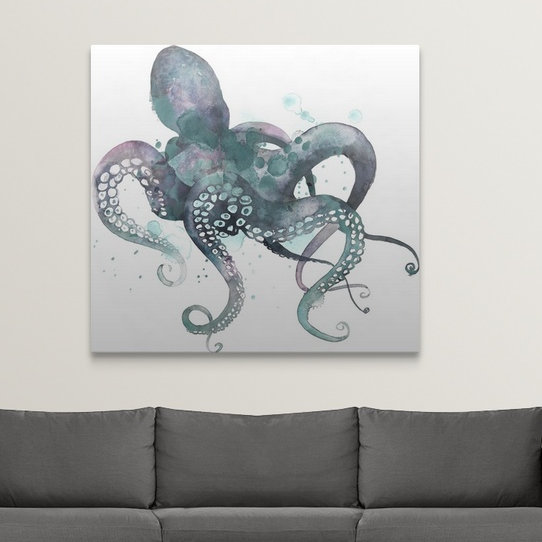 « i », reproduction d’art dépilée Tentacles, H 36 po x H 36 po x P 1,25 po, Toile