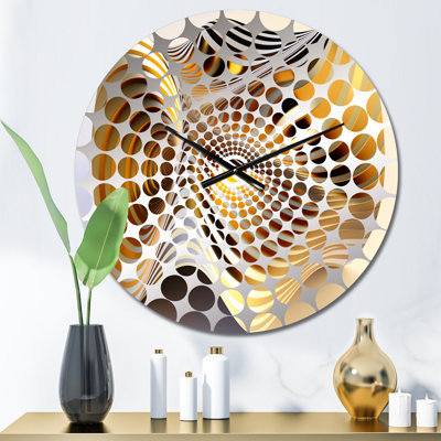 Horloge murale Op-Art Retro Gold