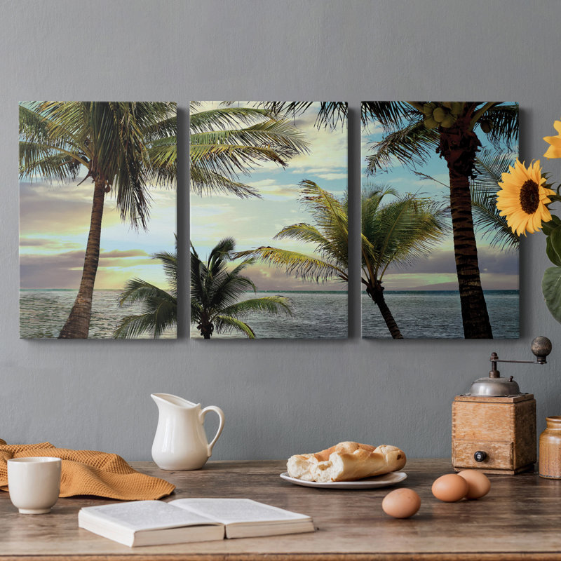 «Honduras Sunset» - Toile tendue avec châssis de qualité supérieure - Prêt à être accroché, H 27 po x l 54 po x P 1 po