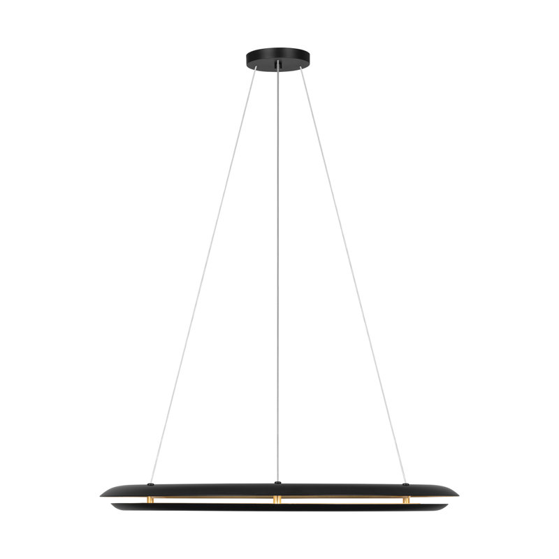 Chapman & Myers Cielo 1 Light Dining Room Chandelier With Shade, 35 W, Midnight Black, 2.25" H x 30" W x 30" D