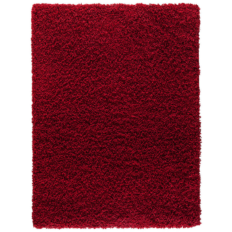 Verona Thick Red Shaggy Area Rug – Soft Pile, Non-Slip, Durable Polypropylene Carpet for Living Room, Bedroom & Hallway