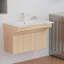 Meuble-lavabo simple 32 po avec lavabo en résine et poignées latérales ADA, chêne clair-1744078523-1721417739