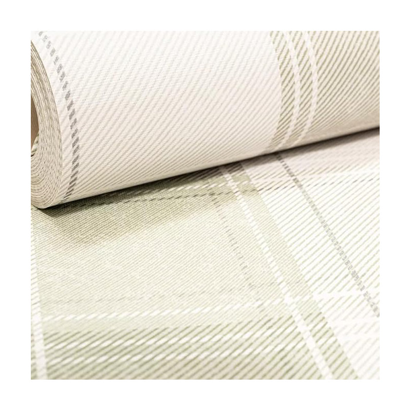 Hance Textured Sage Green Straight Style Wallpaper 10m x 53cm Roll