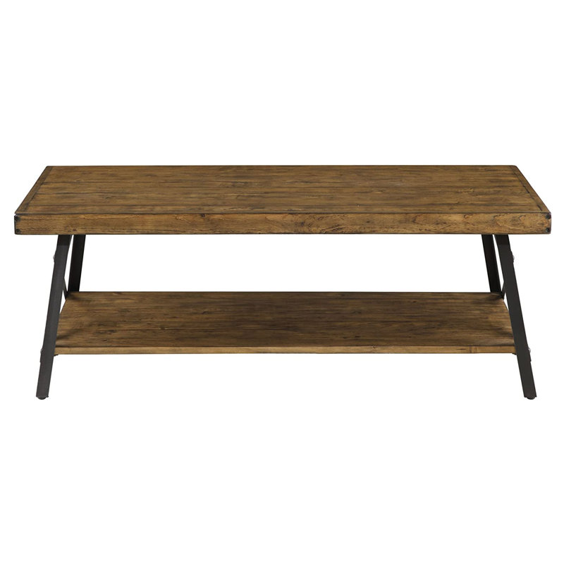 Table basse de rangement ouverte rustique de 48 po Wallace & Bay Chandler, brun pin