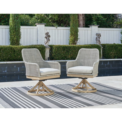 Avoree Outdoor Swivel Dining Chair - Set Of 2 by Bay Isle Home