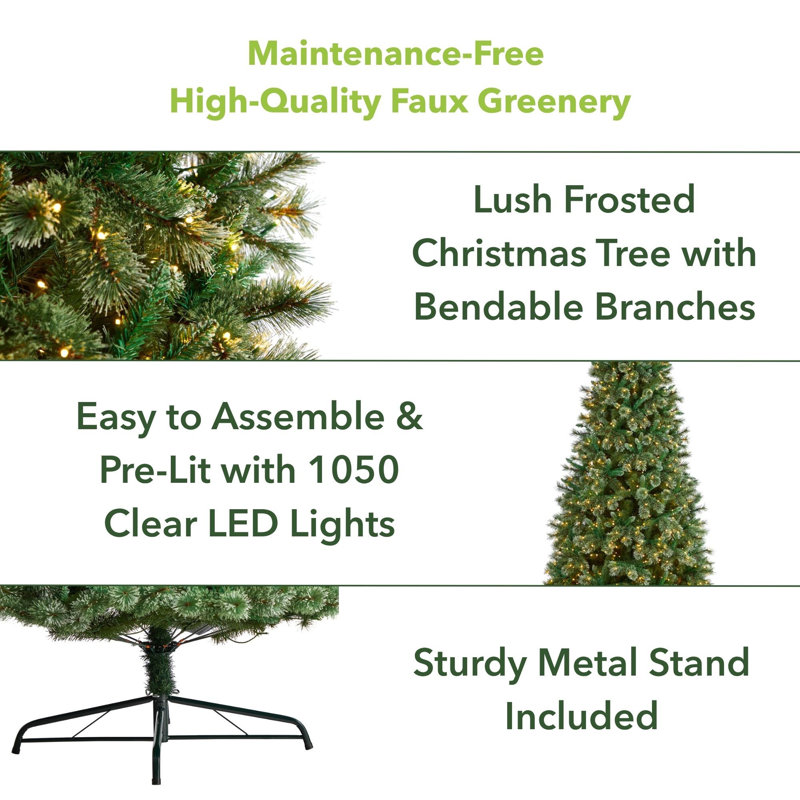 Lighted Artificial Christmas Tree, 10' H