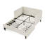 Structure de lit double tapissier pleine grandeur avec 2 tiroirs de rangement, canapé-lit réglable en velours, beige-1745089150-1745089149