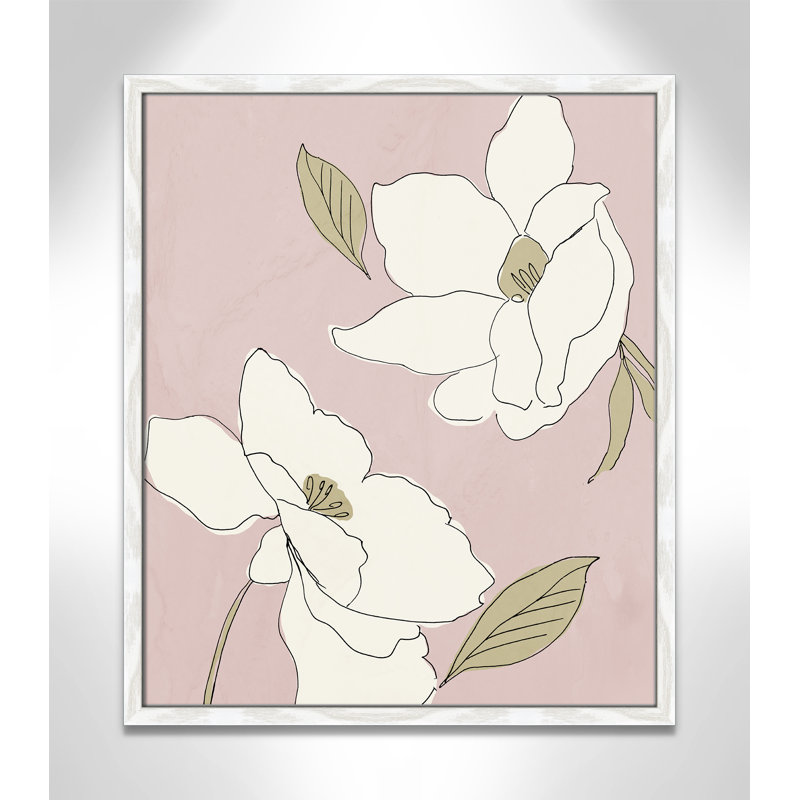 Oleander blanc - cadre photo, H 25,5 po x l 21,5 po x P 0,75 po, Blanc