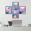 «Abstract Floral and Butterfly Vibrant» encadré sur papier, impression de 4 pièces-97782538-97782537
