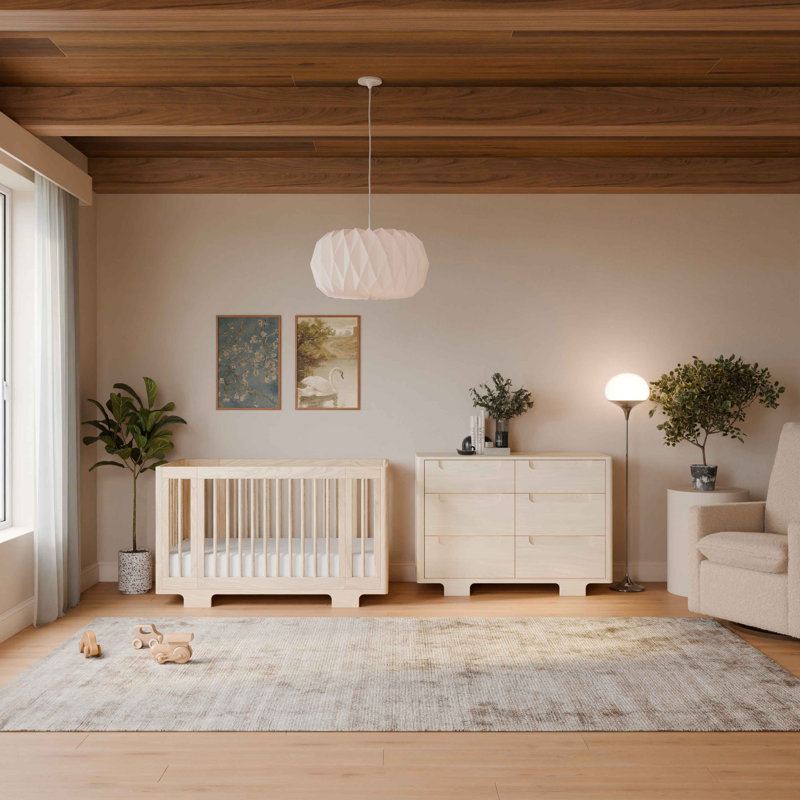 Yuzu 8-In-1 Convertible Crib With All-Stages Conversion Kits, Washed Natural 