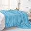 Reversible Faux Fur Mink Fleece Blanket Throw - Ultra Soft Plush Luxury Sofa & Bed Throw, Warm Light-299321580-299321577