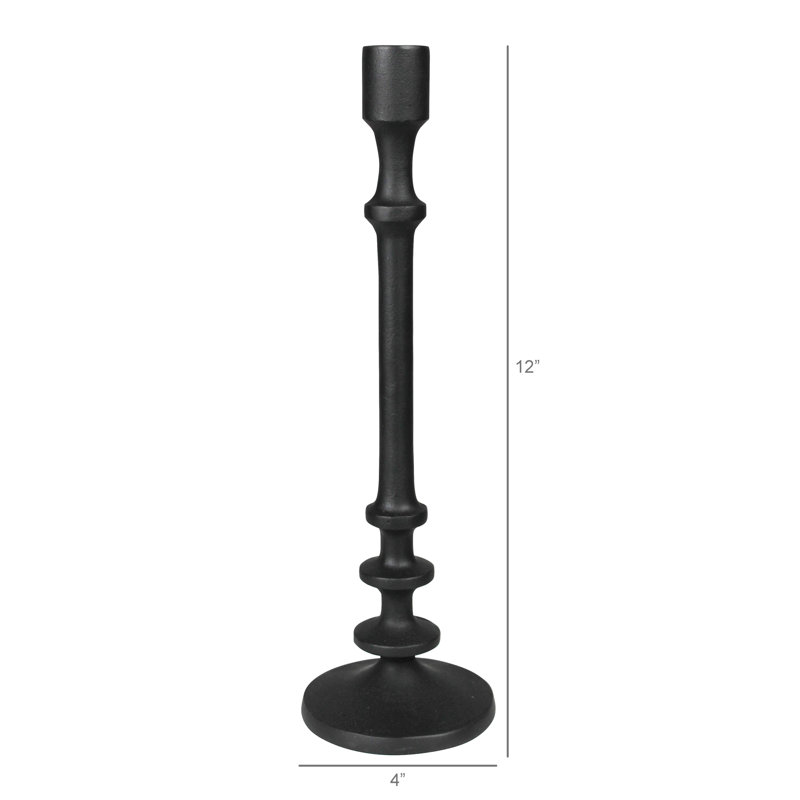 Bougeoir, noir, H 13,50 po x l 4 po x P 4 po
