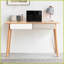 Table basse 47 po en bois massif avec 2 tiroirs, hêtre importé européen, compact pour un salon compact