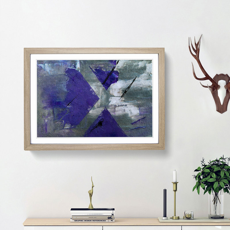 Abstract Vol.357 by S.Johnson - Framed Print, 45cm H x 63cm W x 2cm D, Oak Framed