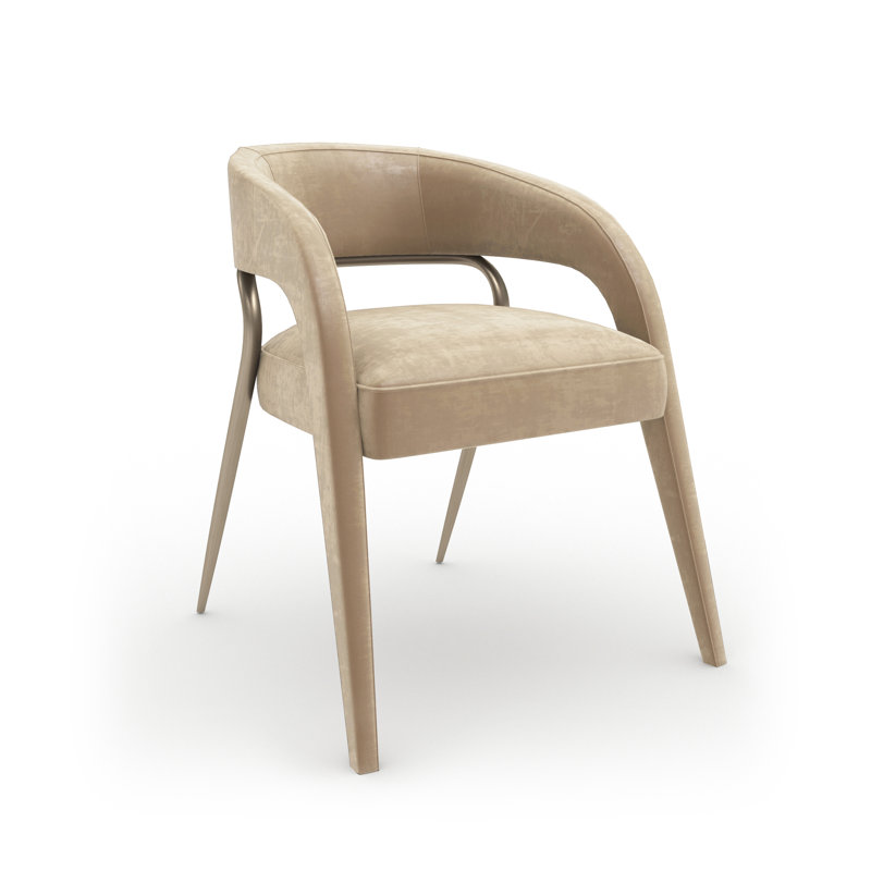 Gazelle Dining Chair, Polyester Blend Tan, Tan/Gold