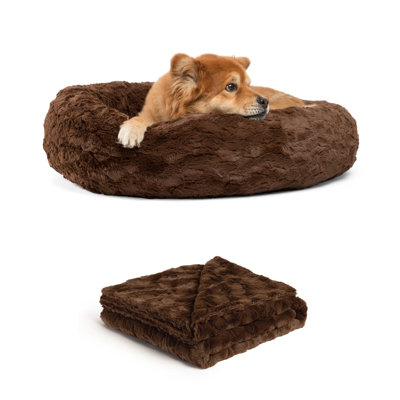 Best Friends by Sheri Bundle The Original Calming Lux Donut Cuddler Pet Bed/Throw