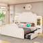  Structure de lit plateforme avec tête de lit 4 tiroirs avec rangement en tissu et tête de lit Karlton-1266385561-1266385767