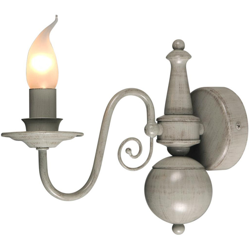 Aubervilliers Candle Wall Light, Grey Taupe Metal