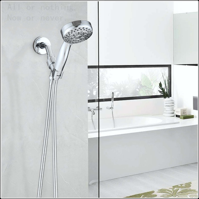 Pomme de douche à main à 5 réglages avec mode réglable, Chrome chrome
