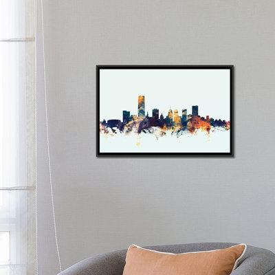 Skyline Series: Oklahoma City, Oklahoma, États-Unis, impression sur toile tendue en bleu
