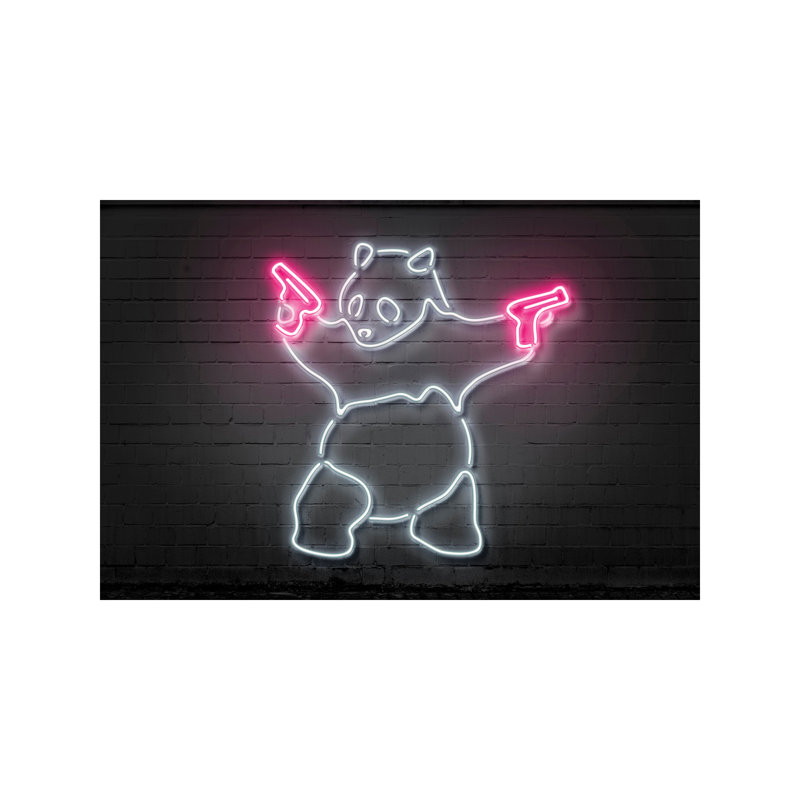 Panda With Guns by Octavian Mielu - Wrapped Canvas Print, 101.6 cm H x 66.04 cm W x 1.91 cm D