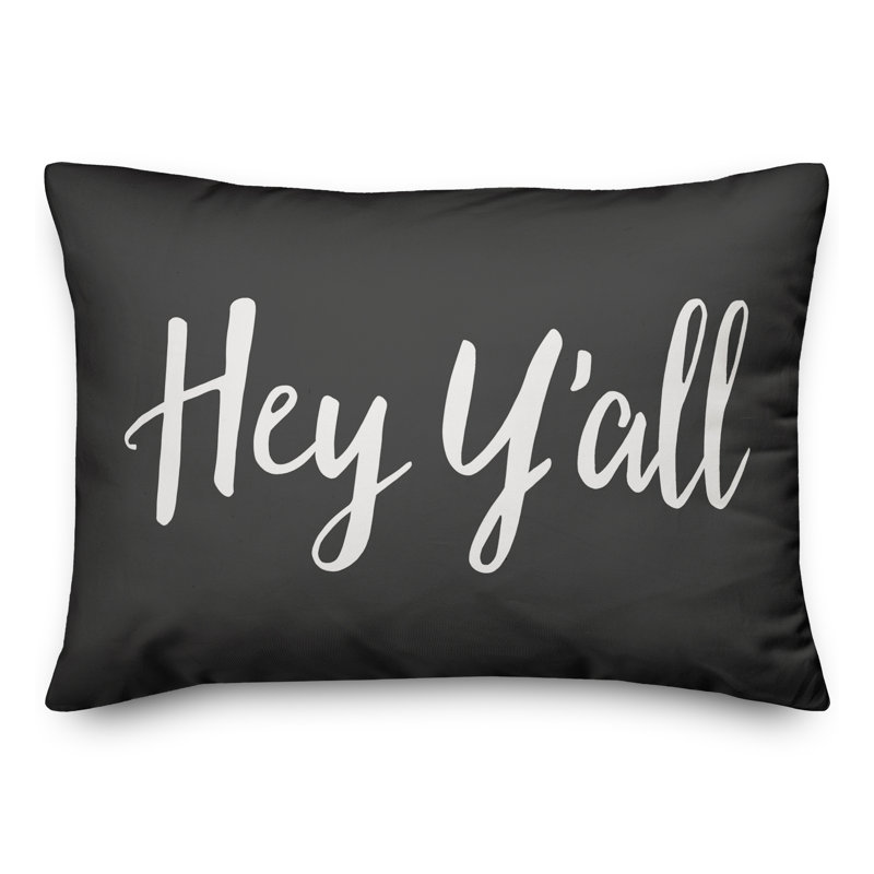 Textual Outdoor Throw Pillow, Charcoal
