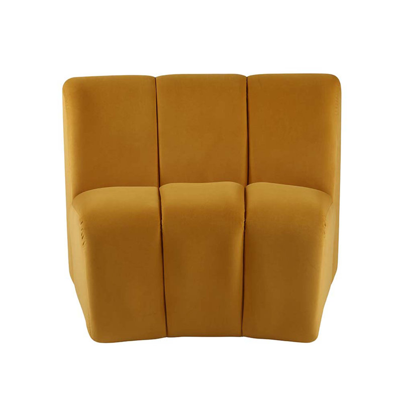 Canapé modulaire en velours Damaiya, Velours jaune